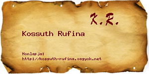 Kossuth Rufina névjegykártya